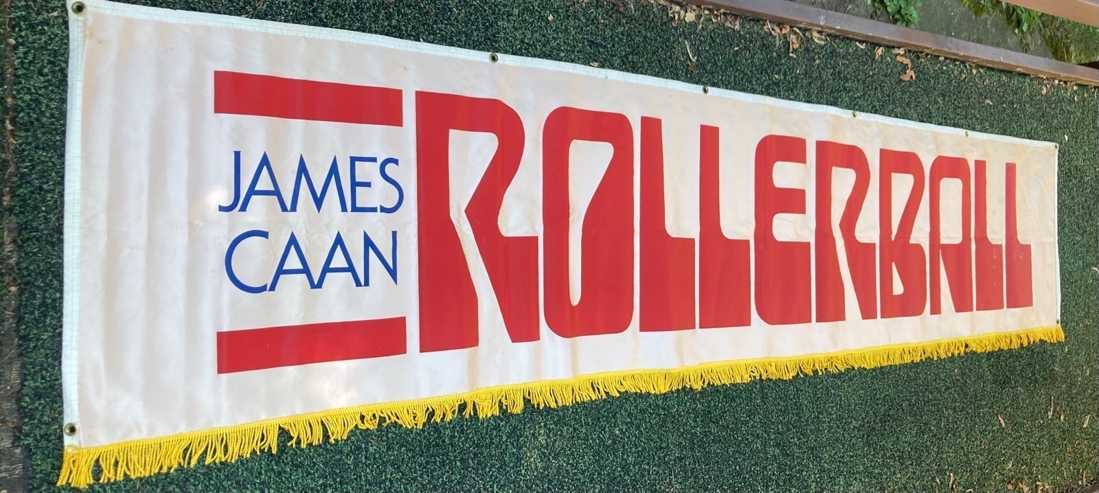 1975 rollerball movie advertising banner 22” by 102”
