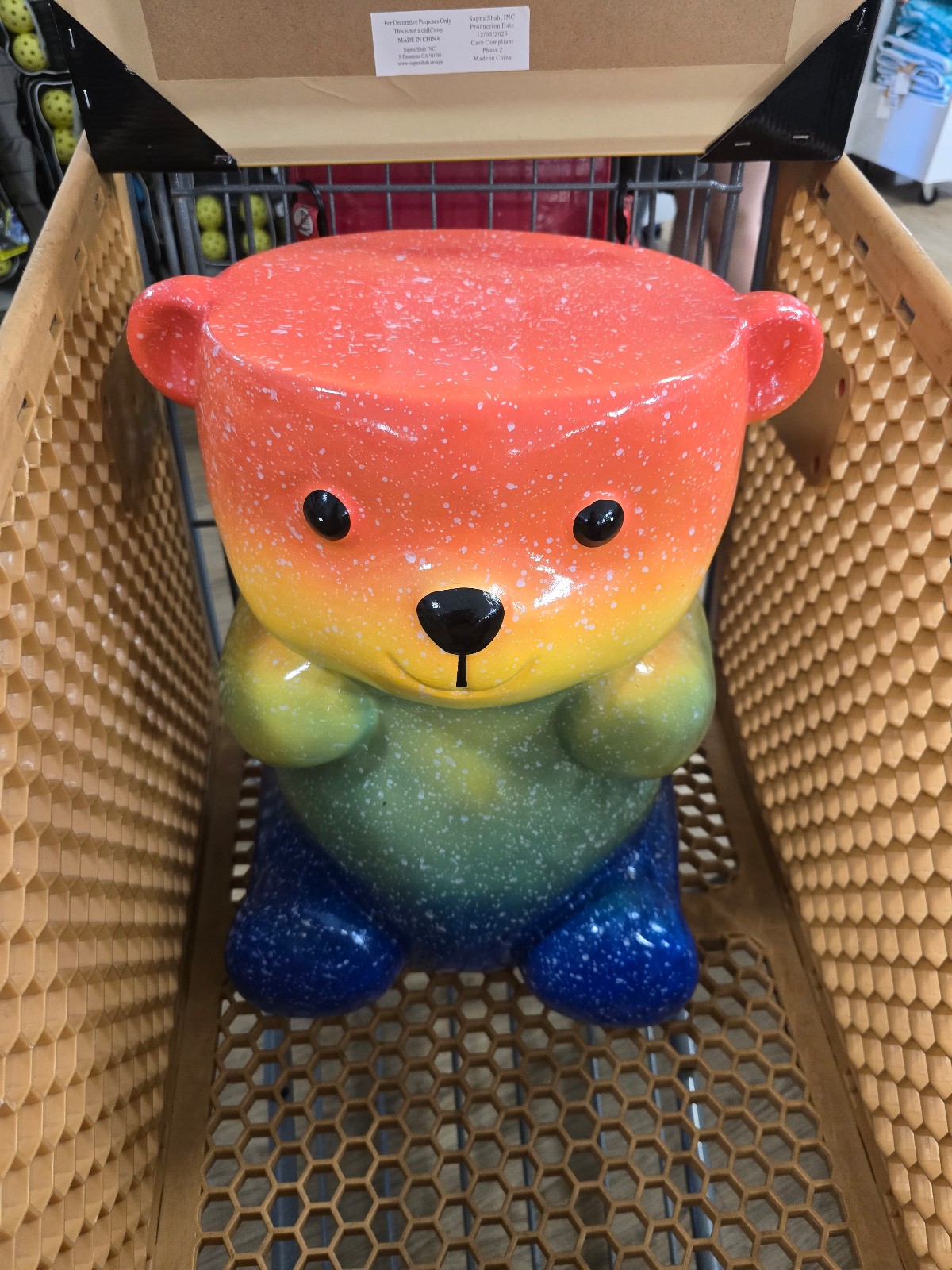 Viral rainbow gummy bear stool accent side table