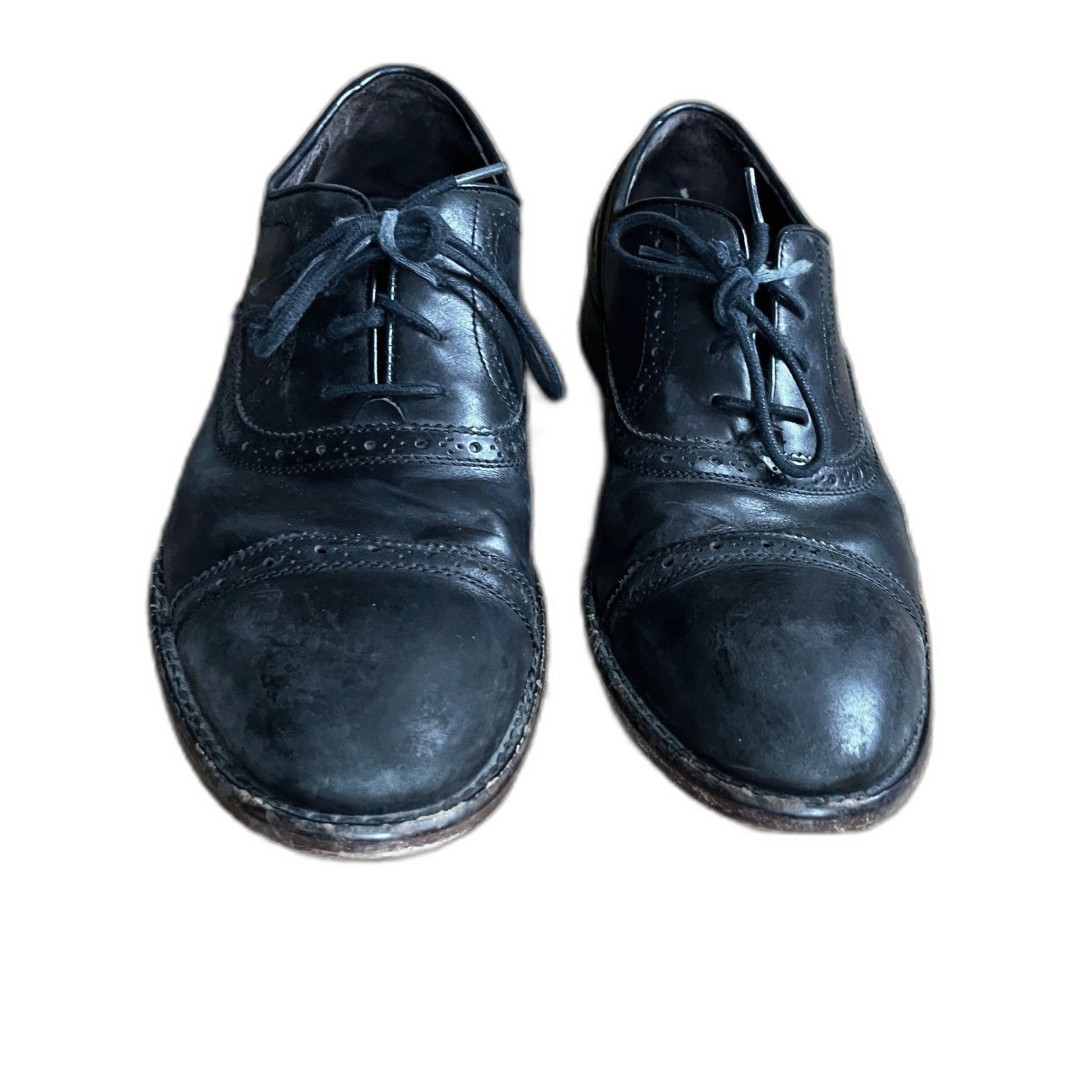 John Varvatos Star USA Black Oxford Brogue Leather Lace Up Shoes Mens Size 10.5
