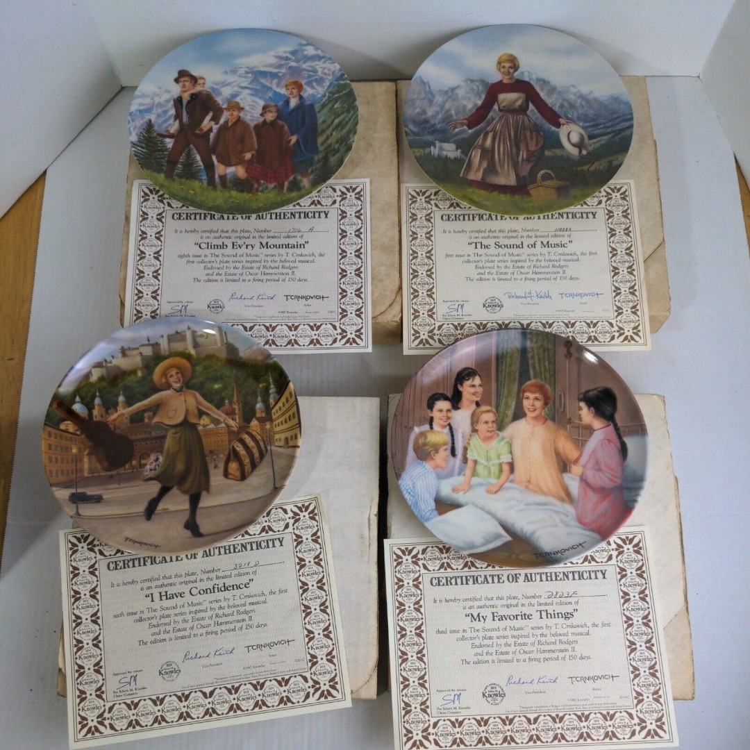 Sound of Music Edwin Knowles Hand Painted Collectors Plates Bradford exchange 8