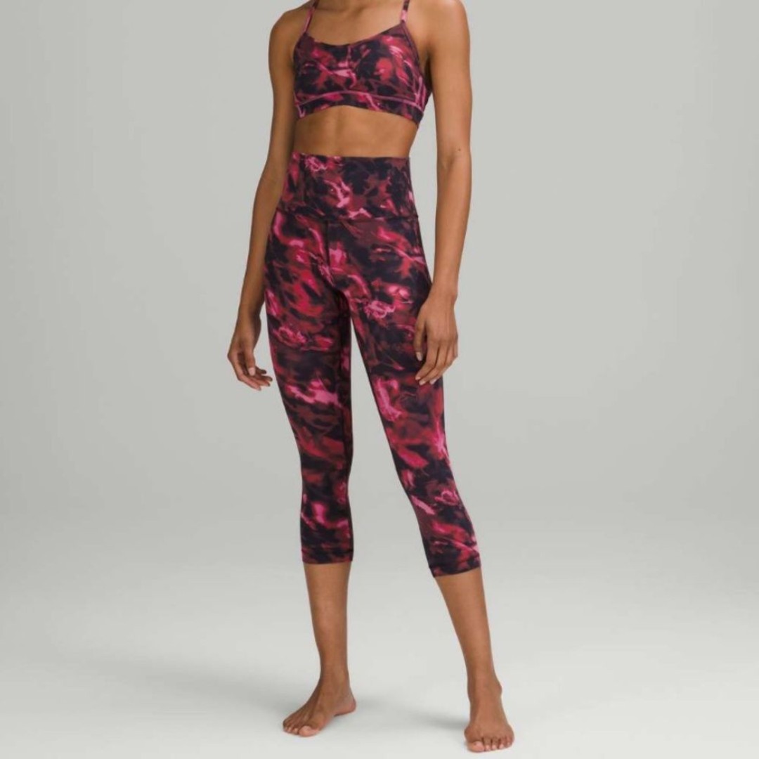 NWT Lululemon Align High-Rise Crop 21 Sz 2 Intensity Pink Blossom Multi