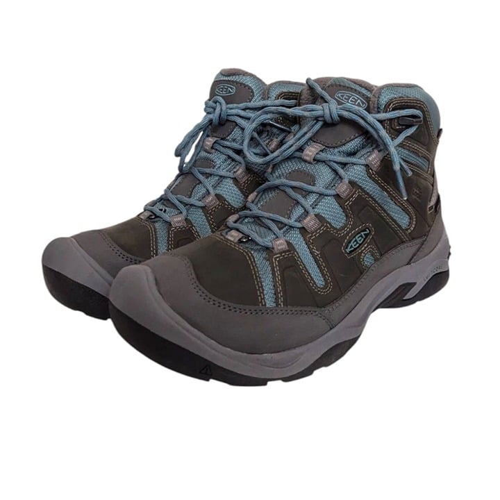 KEEN Circadia Mid Height Steel Grey/North Atlantic Waterproof Hiking Boots 9.5