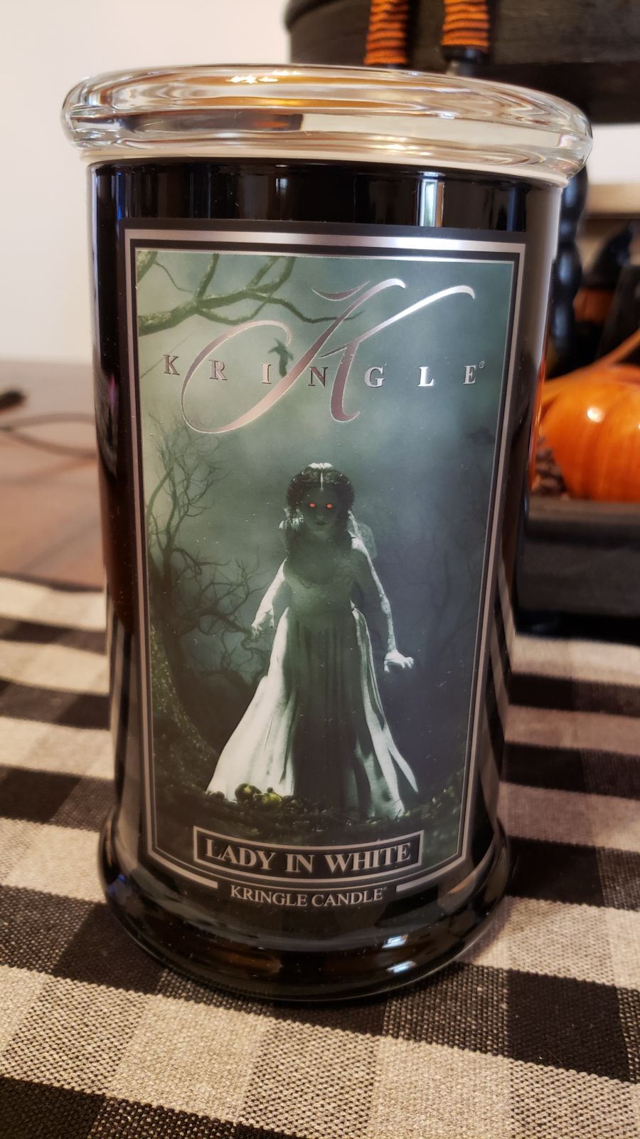 Kringle Lady in White Candle