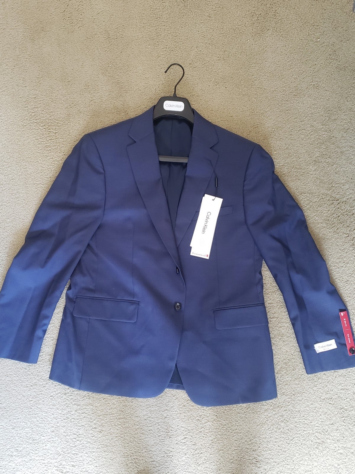 Calvin Klein Brand New Blue Suit , Jacket Size 44S Slim Fit