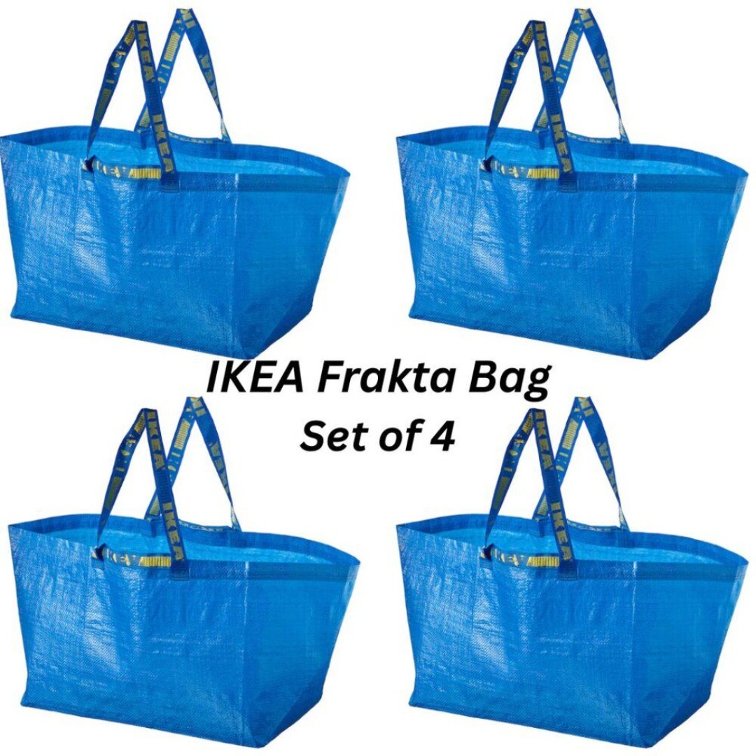 4-pack NWT IKEA FRAKTA Large Blue Shopping Bag (19 gallon; 21¾ x 14½ x 13¾ )