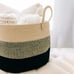 Cotton cord blanket basket, decorative storage basket, 3 tones of brown
