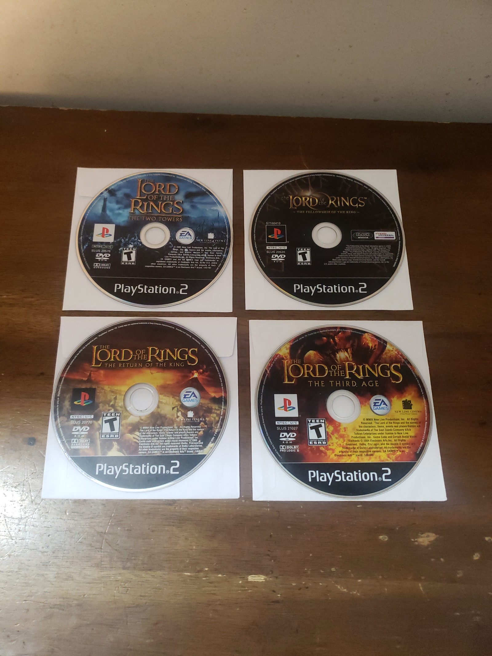 Lord of The Rings 1, 2 and 3 (TRILOGY) and Third Age For Playstation 2