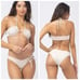 L*Space Shimmer Dawn Bikini Top in Bone XSmall New Womens Swimsuit
