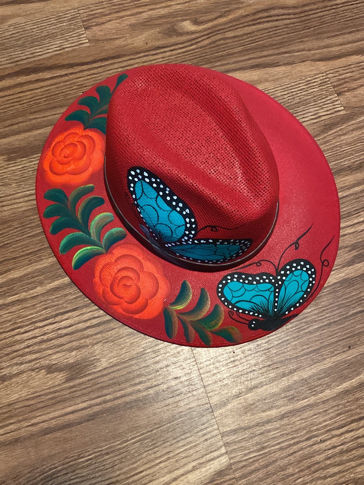 Summer hat hand painted artisan Made in Mexico New