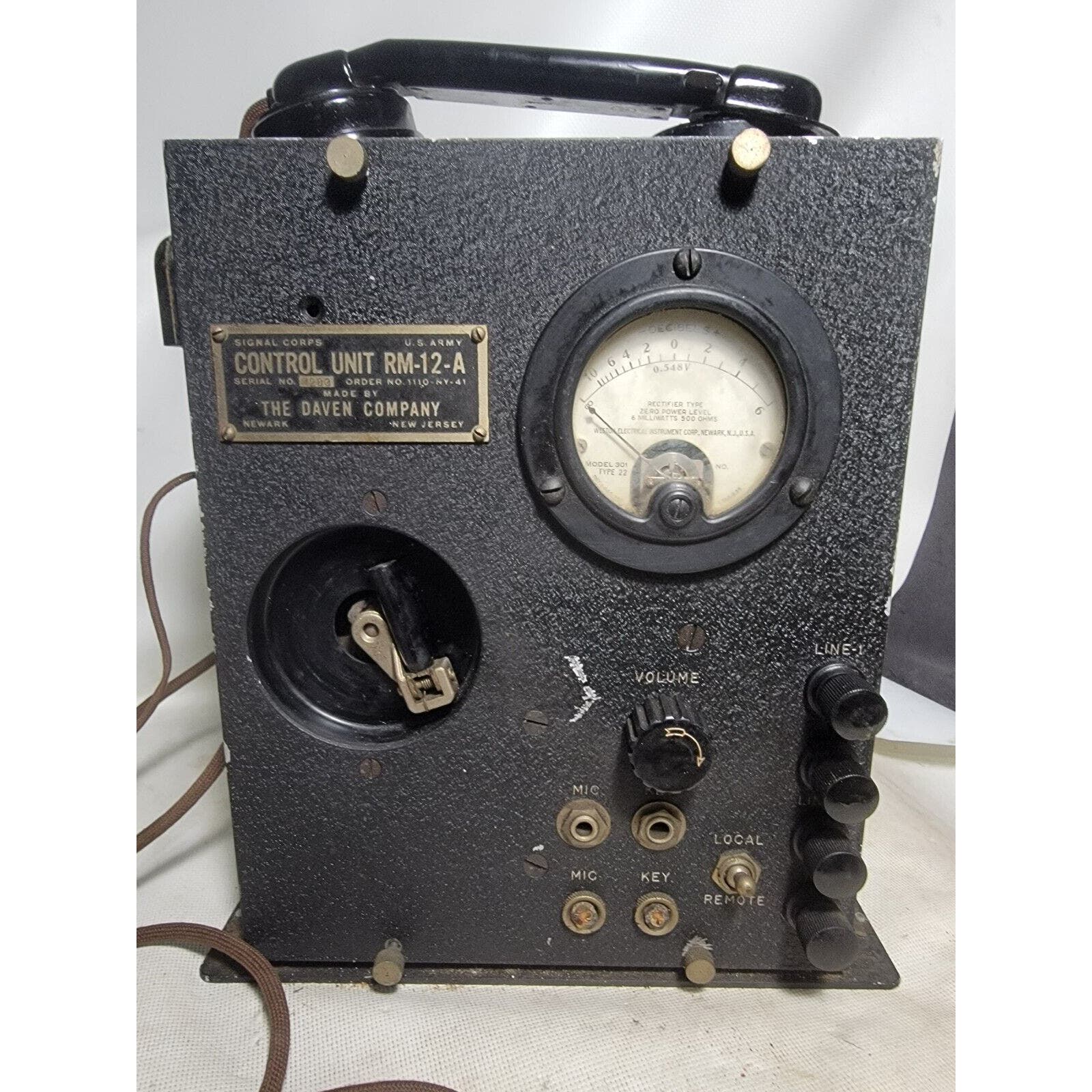 US Army Signal Corps Telephone Control Unit RM-12-A. (#2)