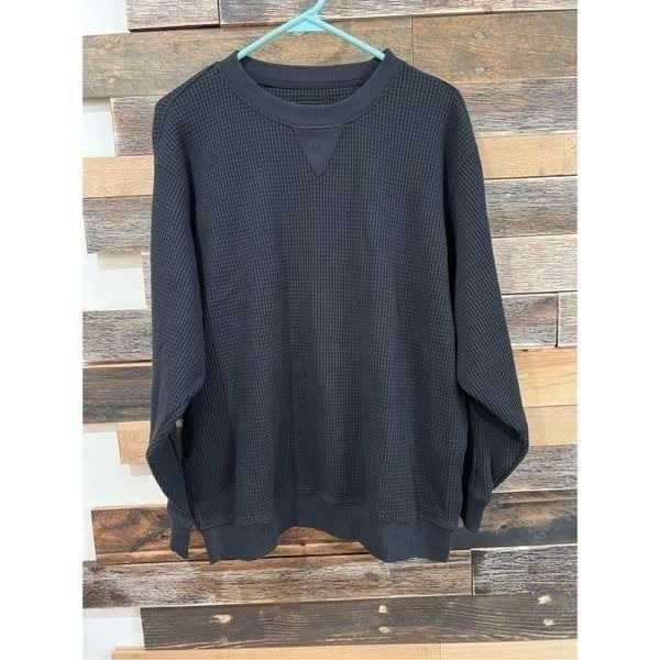 Aerie NWT Black Crew Neck Casual Long Sleeve Shirt Men's Size S