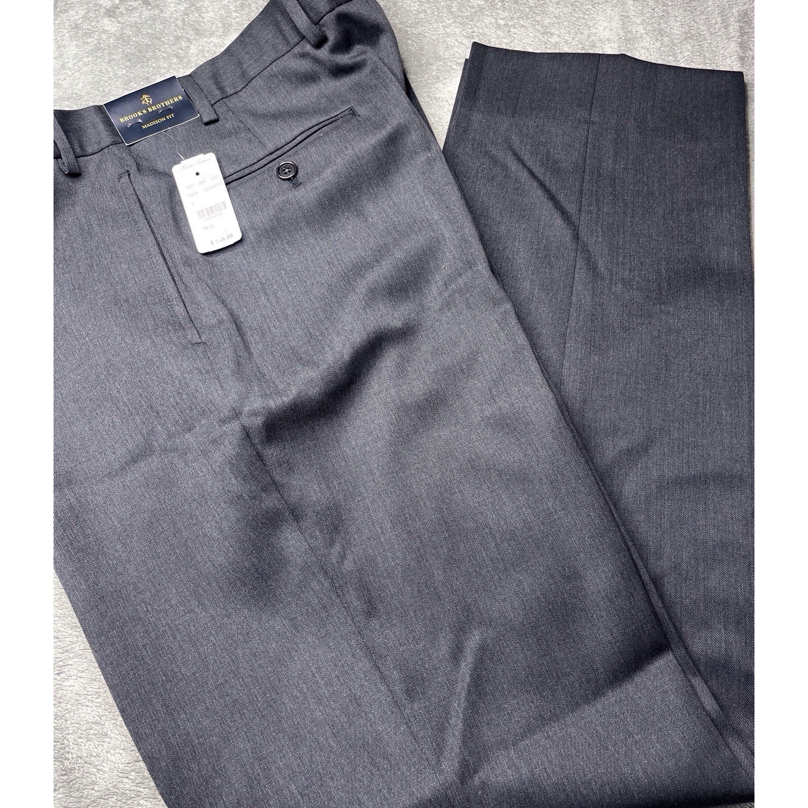 New 149 Brooks Brothers Madison Fit Wool Men's 35x32 Dress Trouser Charcoal