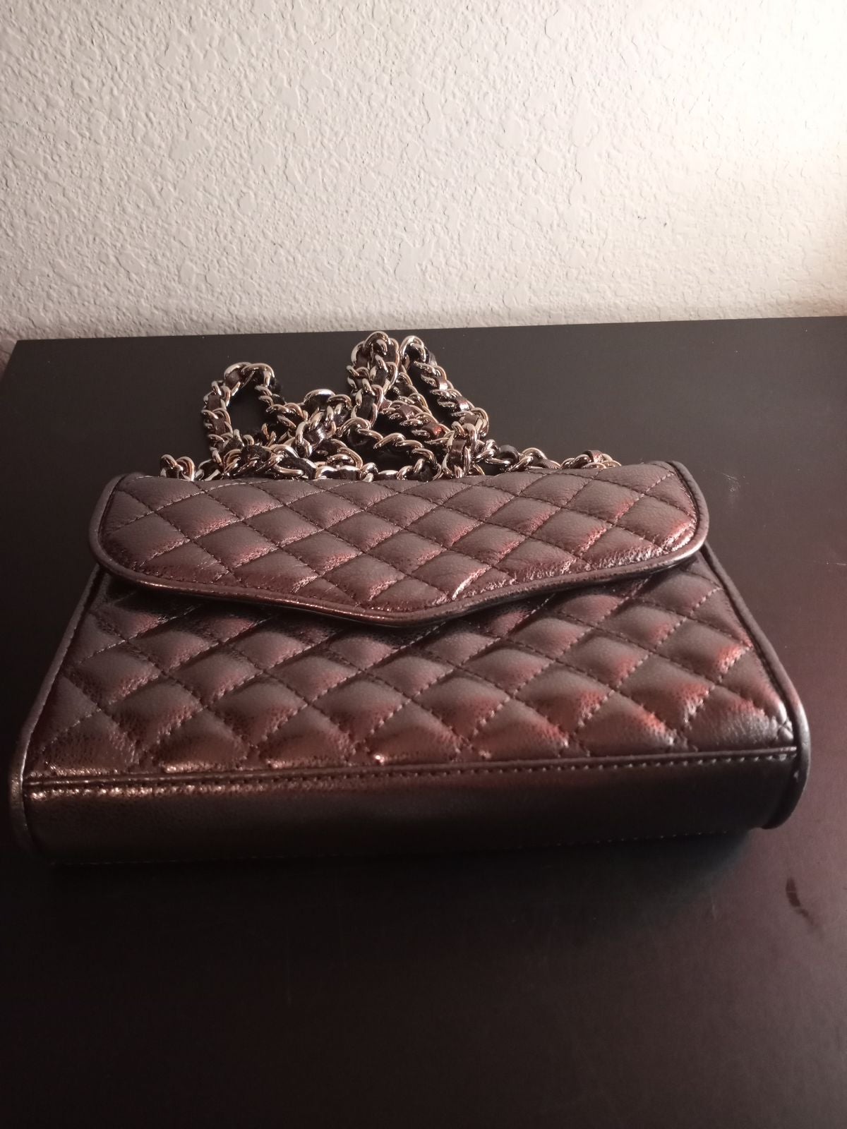 Rebecca Minkoff Gray Quilted Leather Mini Bag With Silver Hardware