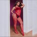 plus Fishnet Rhinestone BodyStocking