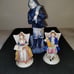 VINTAGE FIGURINES BLUE & WHITE FISHERMAN & TWO OTHER OCCUPIED JAPAN FIGURINES.