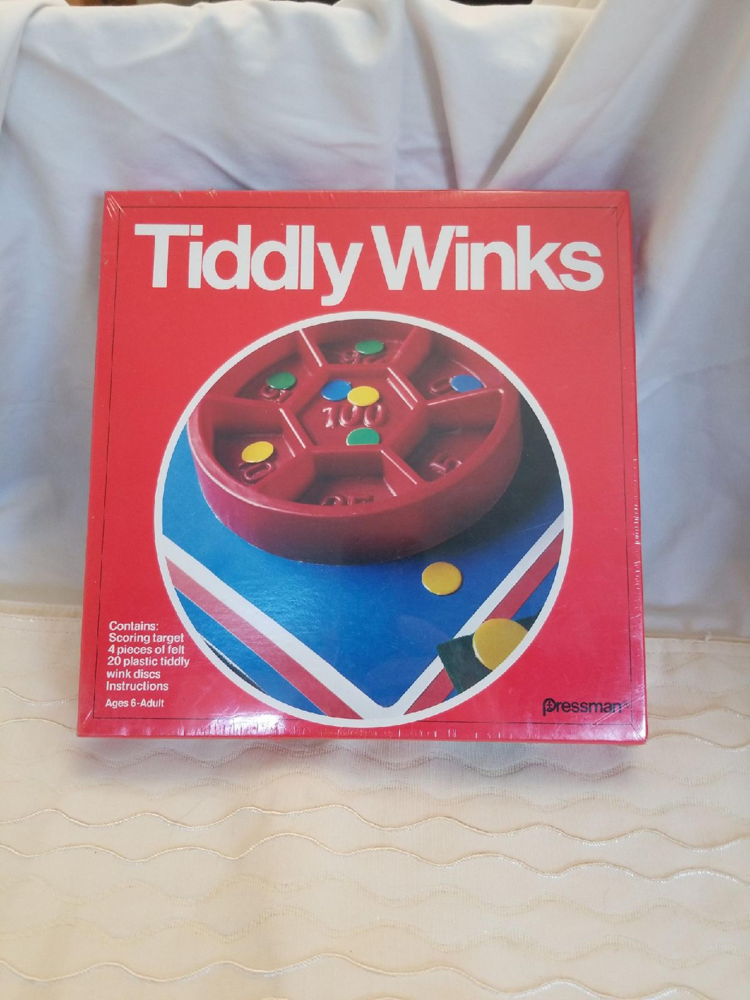 TIDDLY WINKS GAME - SCORING TARGET - DISCS - TIDDLYWINKS PRESSMAN NIP