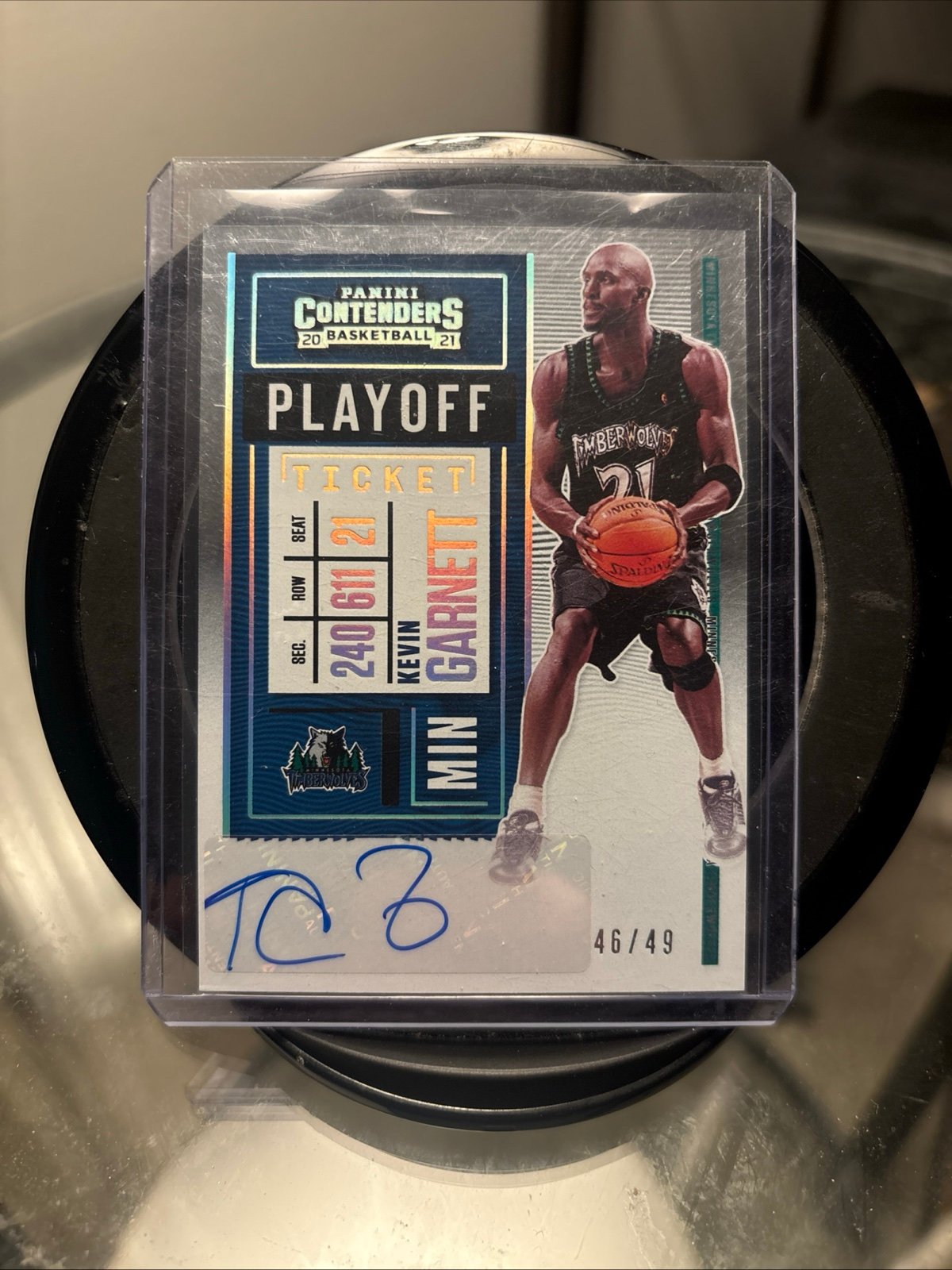 Kevin Garnett 2020-21 Panini Contenders 20/49 Auto Silver Playoff Ticket #VS-KGA
