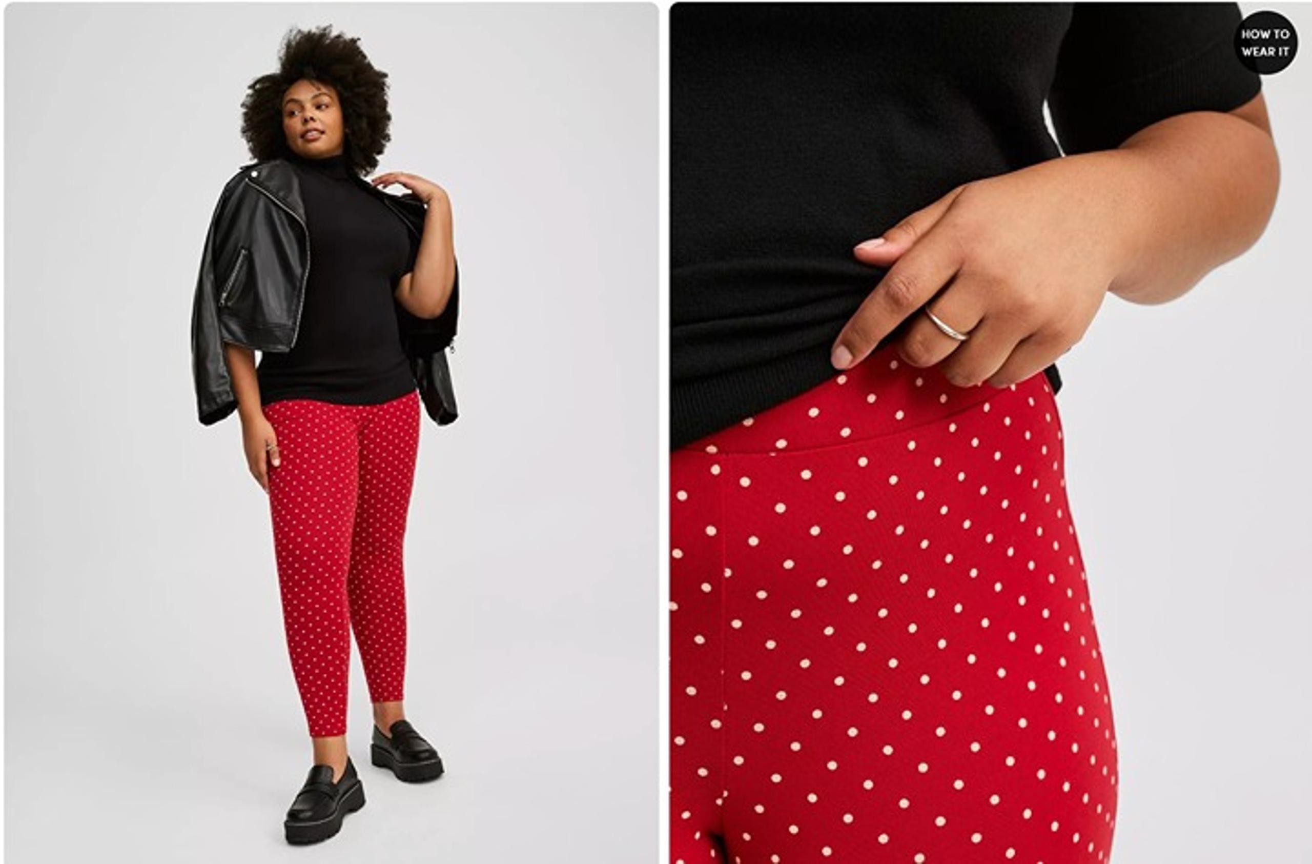 Torrid Red with White Polka Dot Leggings Size 3xl