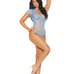 Deep V Eyelash Lace Slip Short Sleeve Teddy Medium