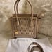 NWT Michael Kors Mercer Studio Woven Leather Crossbody Satchel Soft Pink