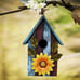 Rustic Decorative Wooden Bird House for Outside, Outdoor Hanging Wood Hand-Paint