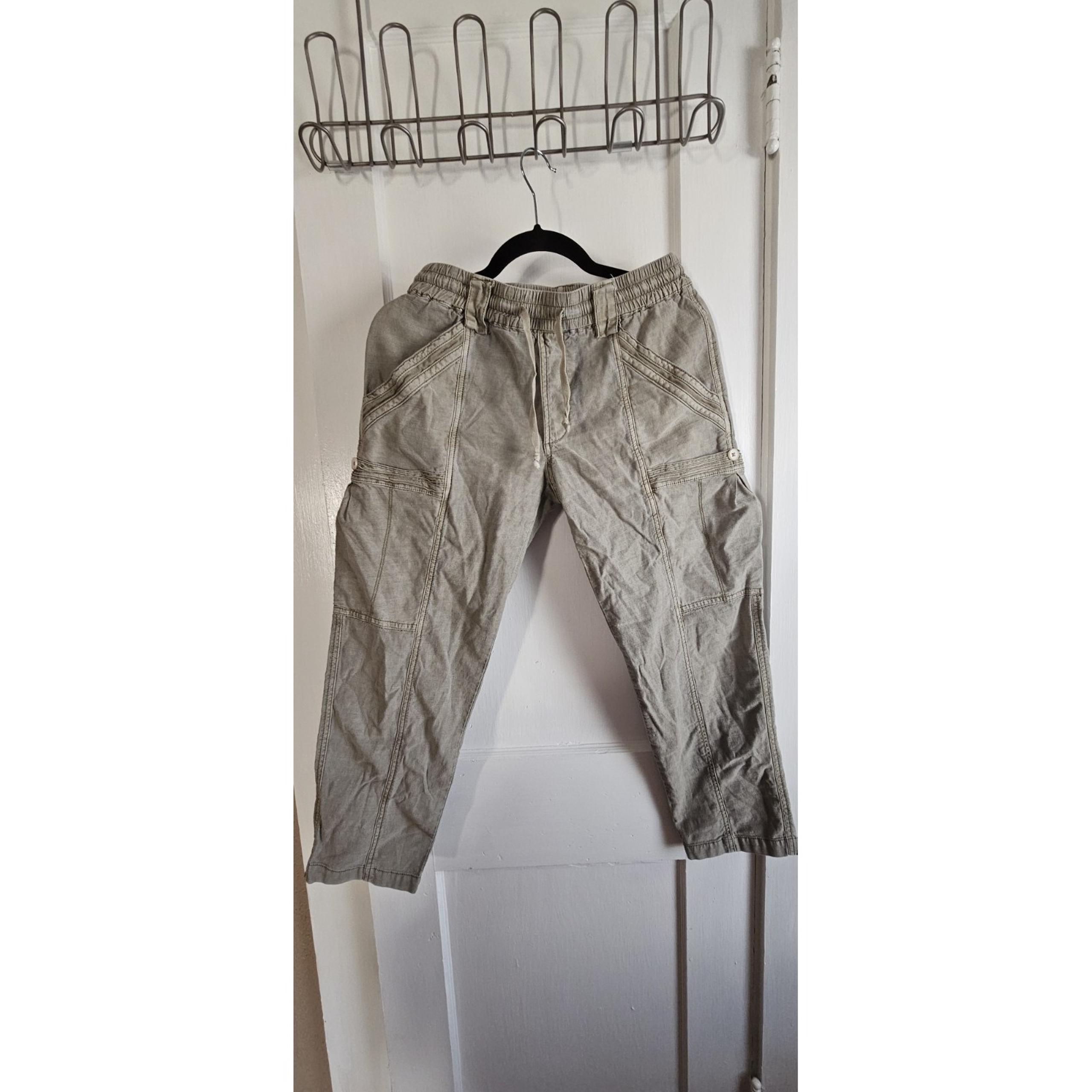 by ANTHROPOLOGIE green cargo pants drawstring cotton lyocell woman Petite Sz 24P