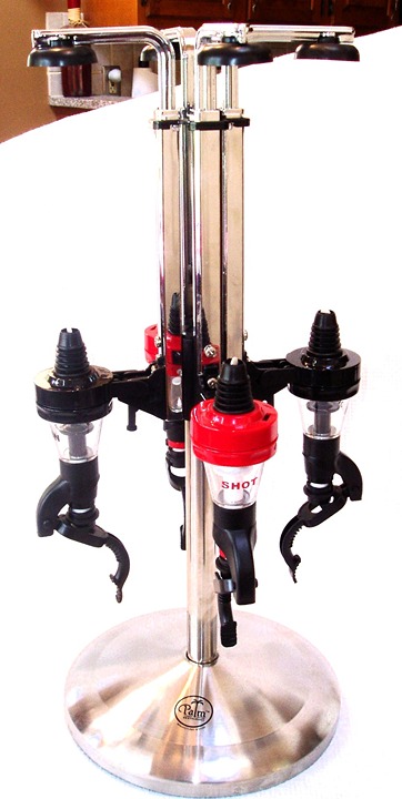 OGGI CORP Four(4) Bottle Liquor Revolving Dispenser Alcohol Drink Shot Bar 22