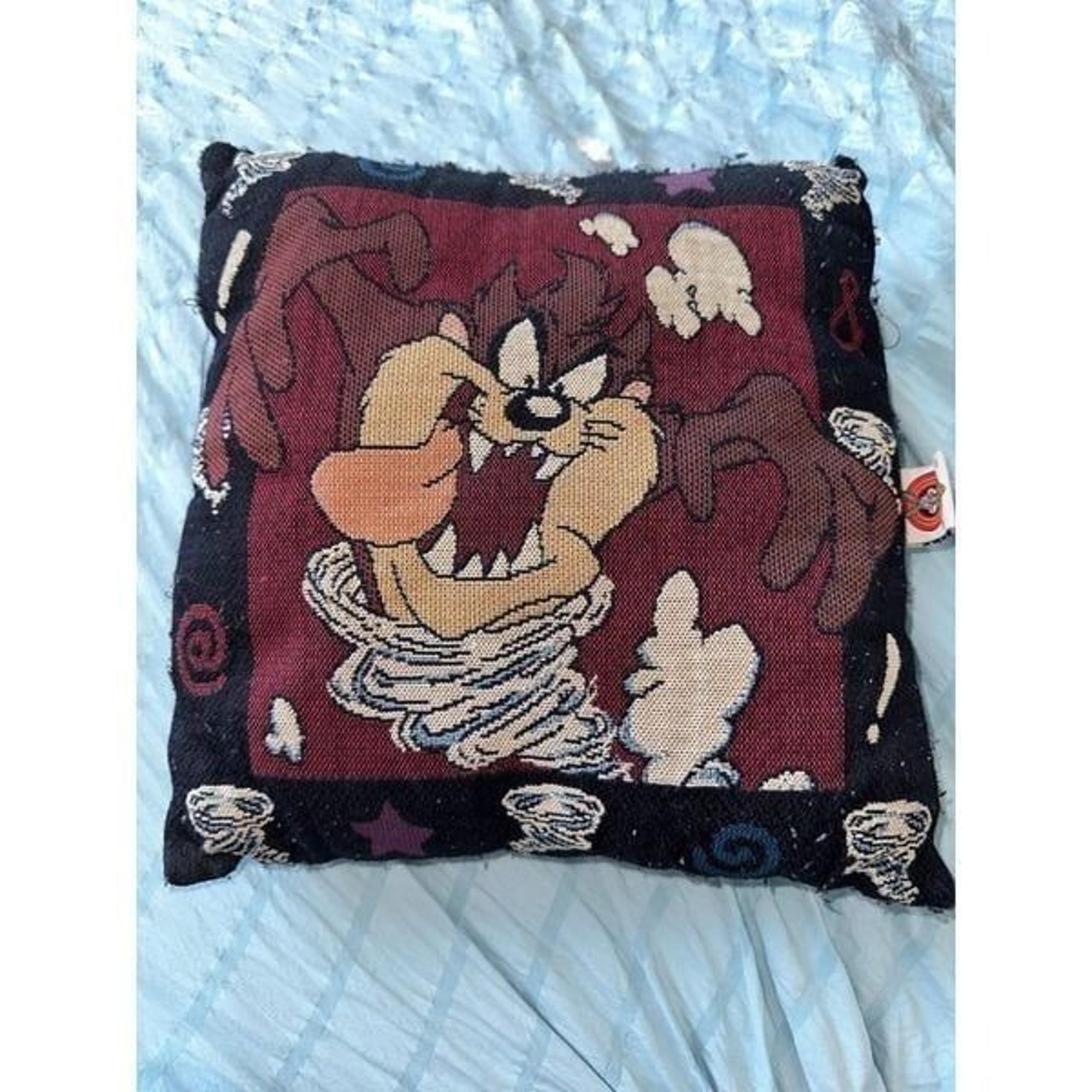 1998 Vintage Looney Tunes Taz Tapestry Pillow