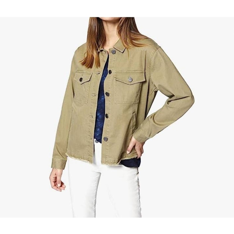 Sanctuary Raw Hem Prosperity Green Trucker Jacket - M