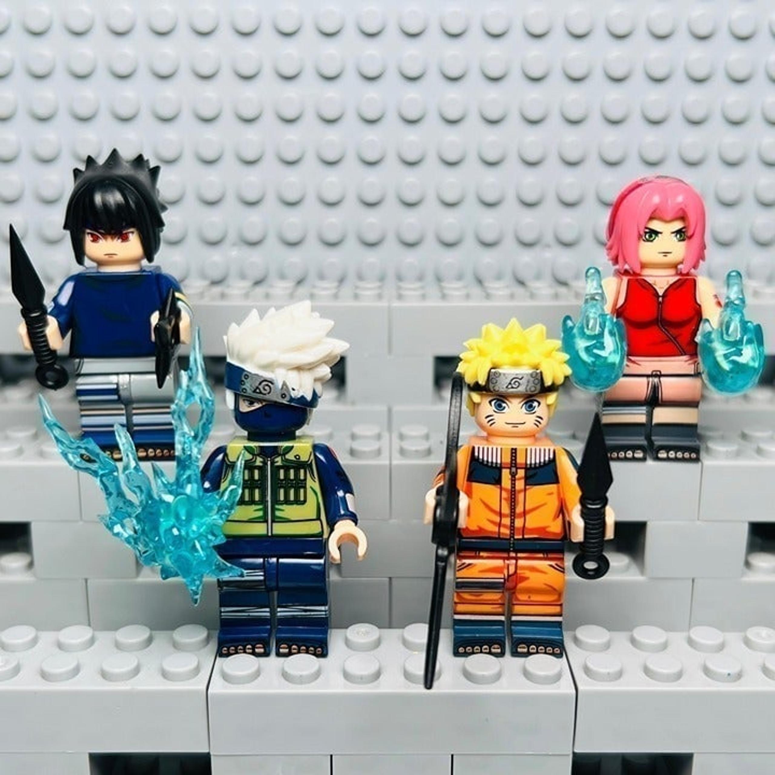 4Pcs Naruto Uzumaki Uchiha Sasuke Hatake Kakashi Haruno Sakura Naruto Minifigure