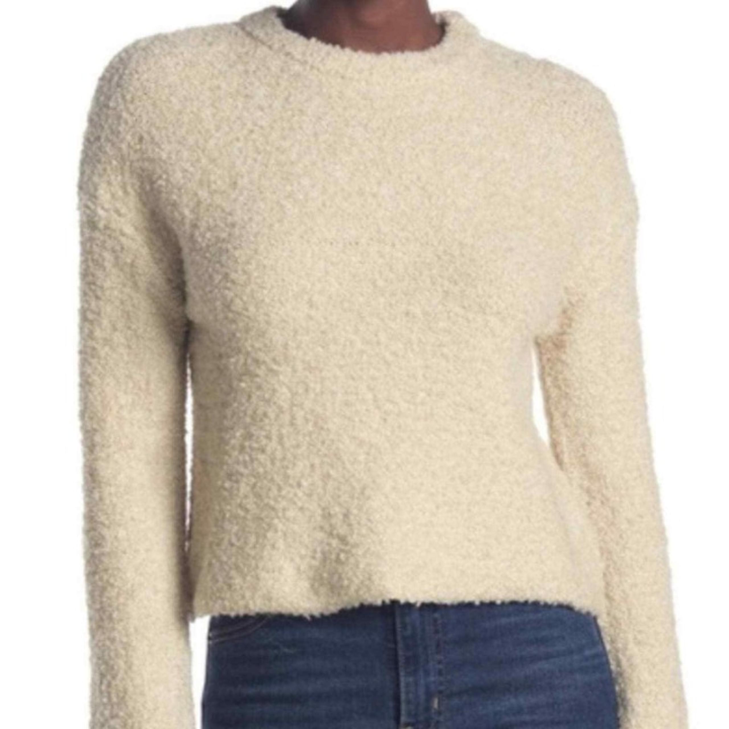 New Abound XS Beige Boucle Knit Dolman Sweater Crewneck Pullover NWT