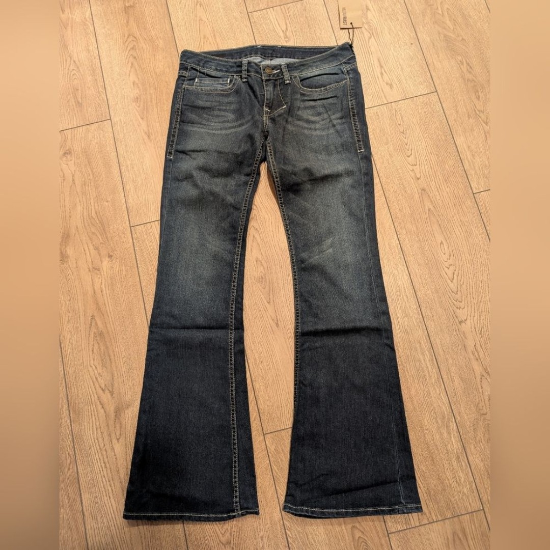 NEW William Rast Womens 29 Belle Flare With Flap Jeans Dark Wash NWT