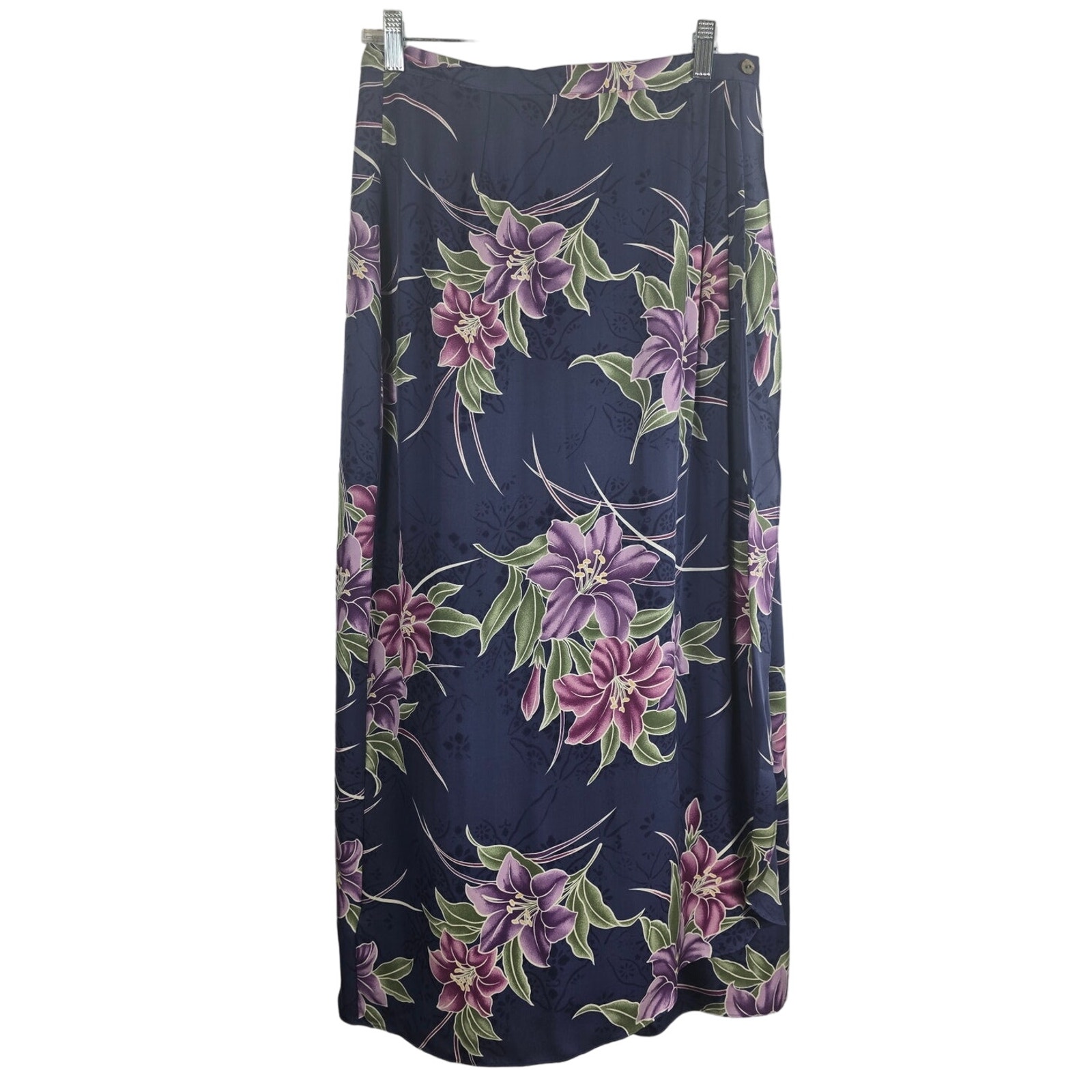 Tommy Bahama Black White Island Leaf Linen Blend Women's Skirt 14