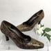 Stuart Weitzman Square Pointed Toe Snakeskin Heels 7.5