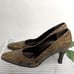 Stuart Weitzman Square Pointed Toe Snakeskin Heels 7.5