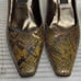 Stuart Weitzman Square Pointed Toe Snakeskin Heels 7.5