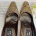 Stuart Weitzman Square Pointed Toe Snakeskin Heels 7.5