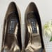Stuart Weitzman Square Pointed Toe Snakeskin Heels 7.5
