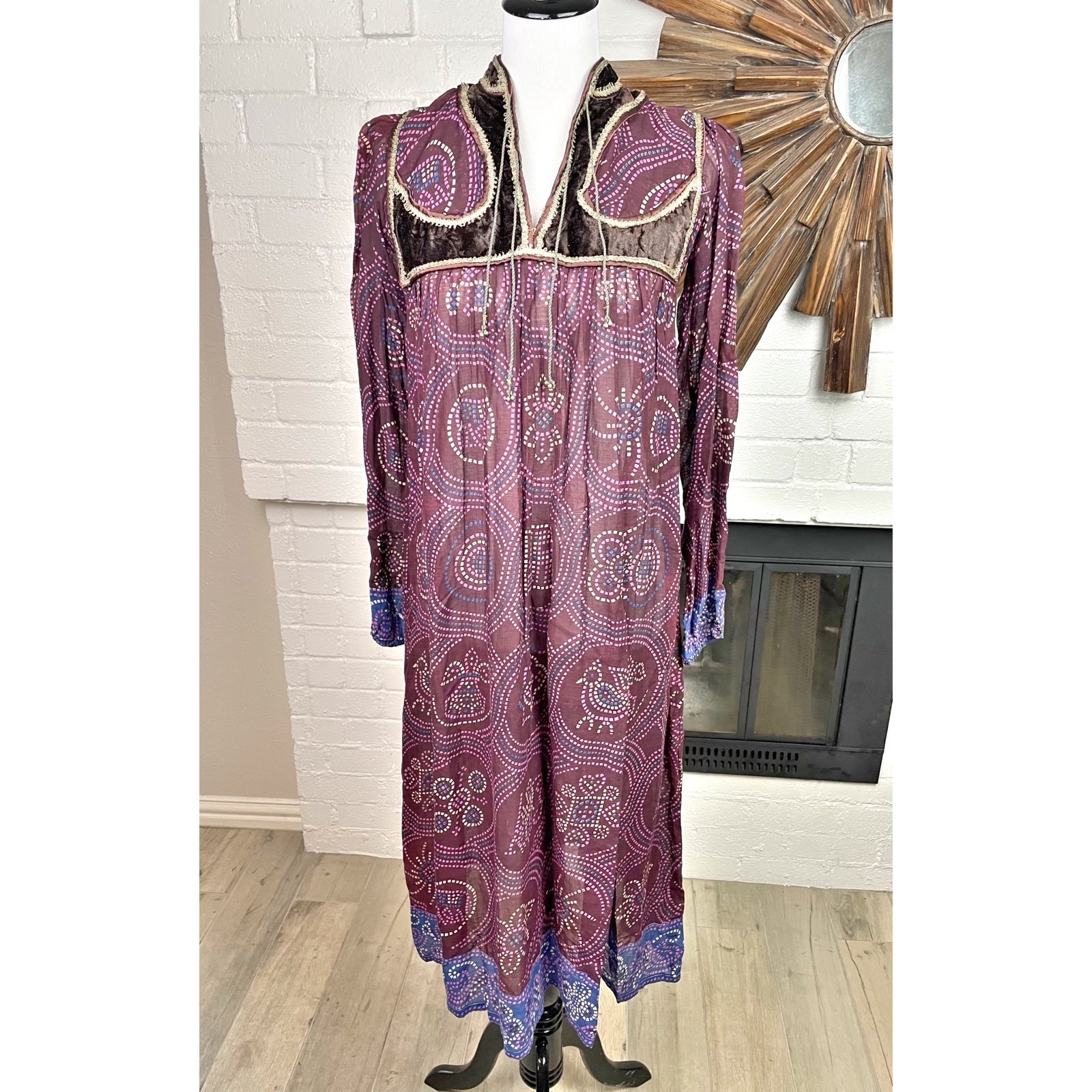 Vintage Indian 70s Cotton Gauze Dress