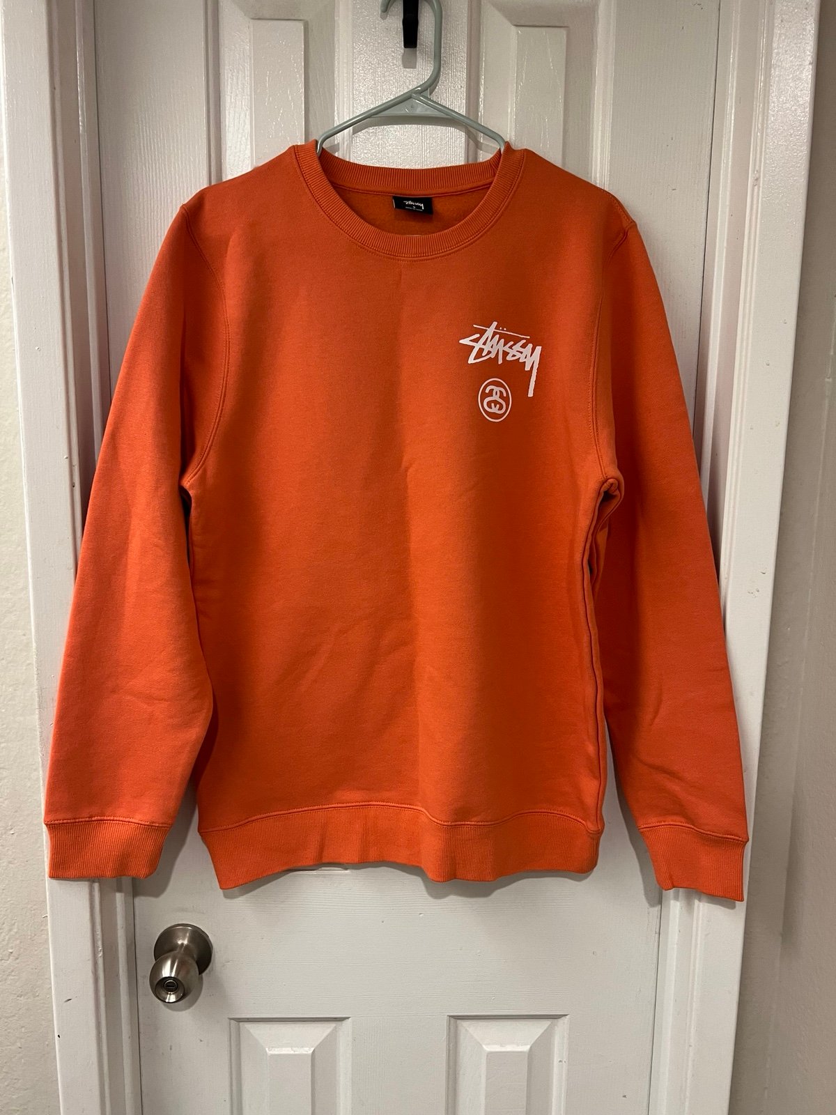 Stussy Overdyed Stock Logo Crew 'Orange' Size S-Small New no tag
