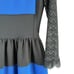 Badgley Mischka Colorblock Lace Sleeves Fit Flare Cocktail Dress Black Blue, S