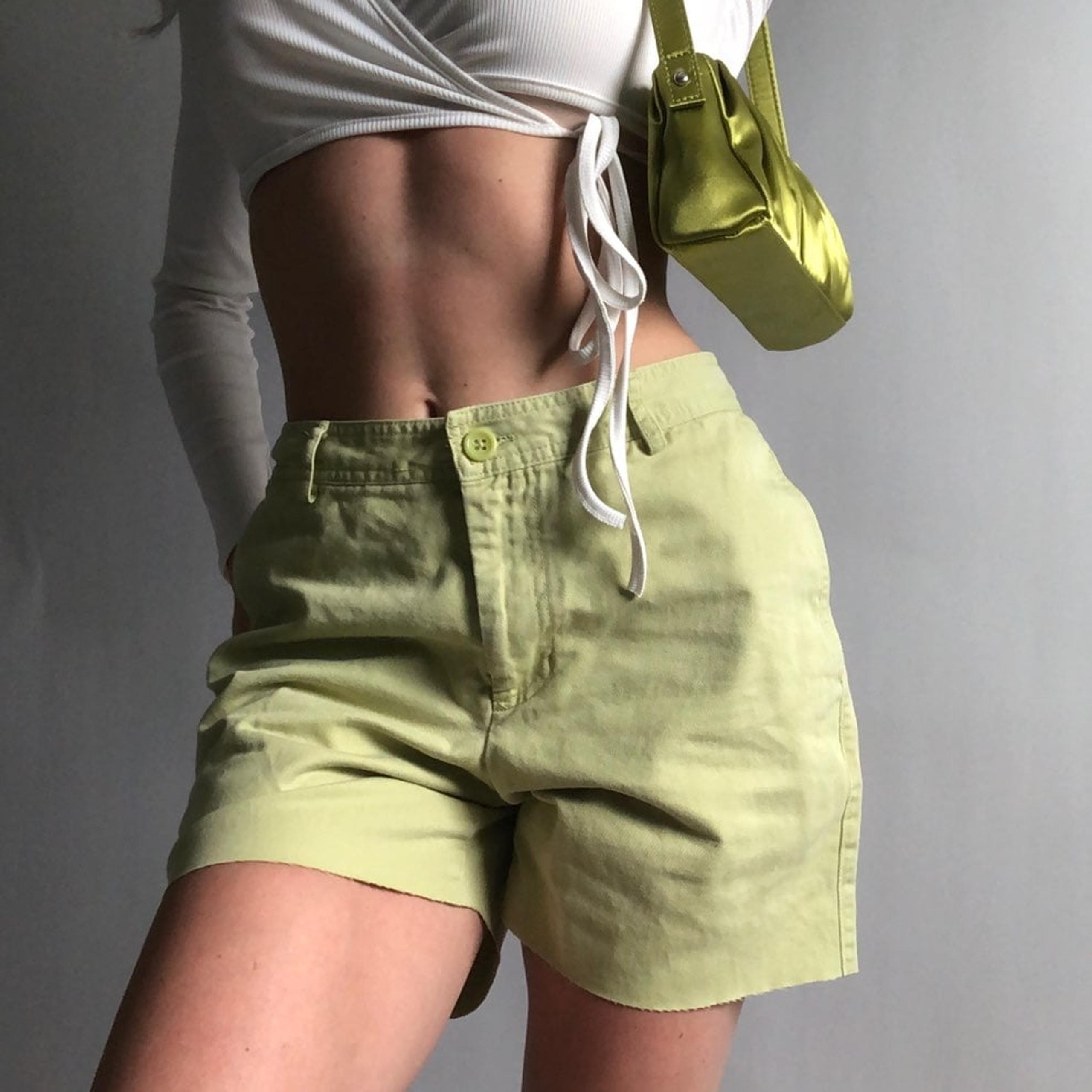 Vintage Highrise Lime Green Shorts 27"