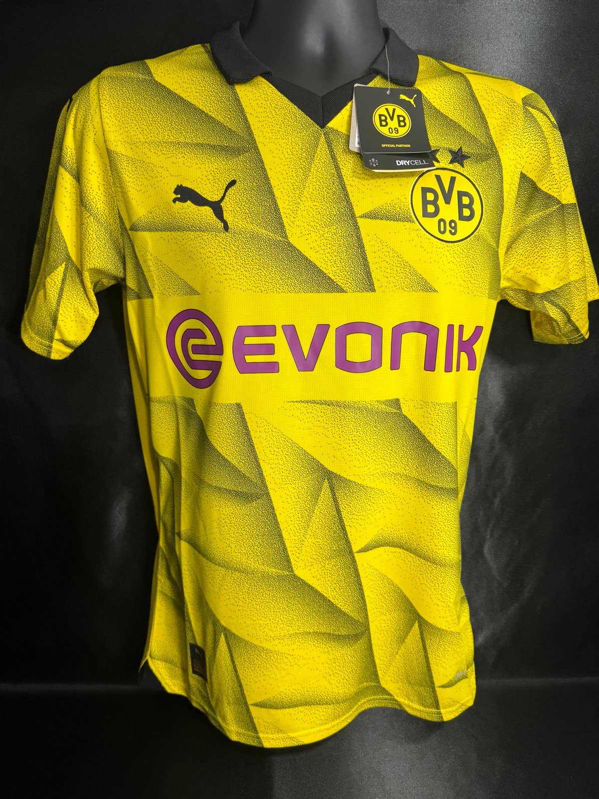 Puma BVB Dortmund 3rd Jersey 2023/2024 Cyber Yellow - Puma Black Mens Size Small