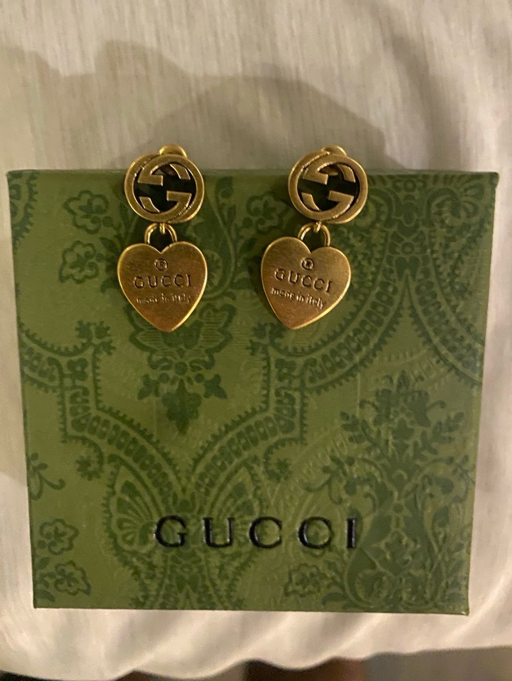 Gucci Dangling Heart Earrings