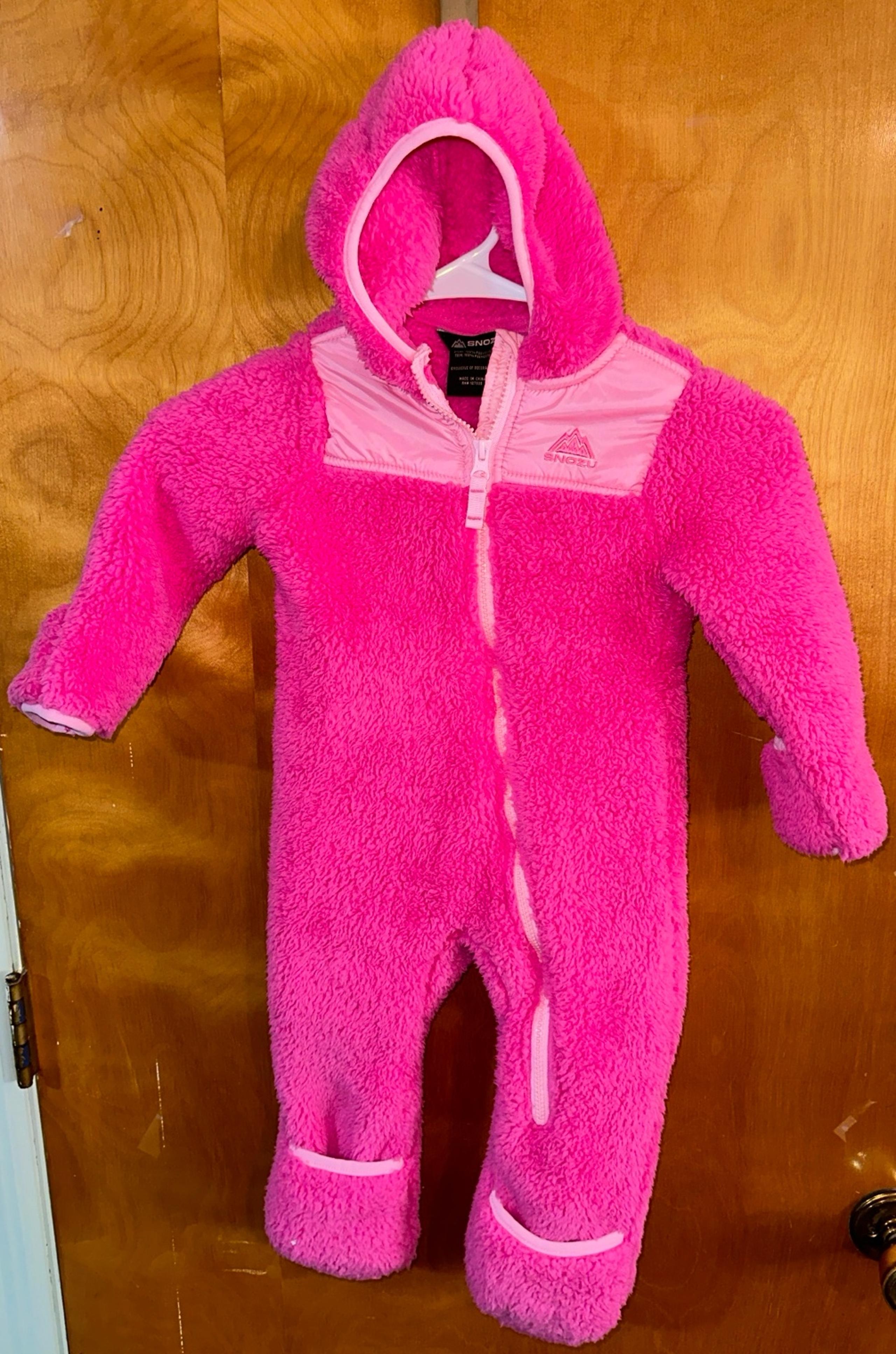 Snowy pink soft fleece body suit size 18 months