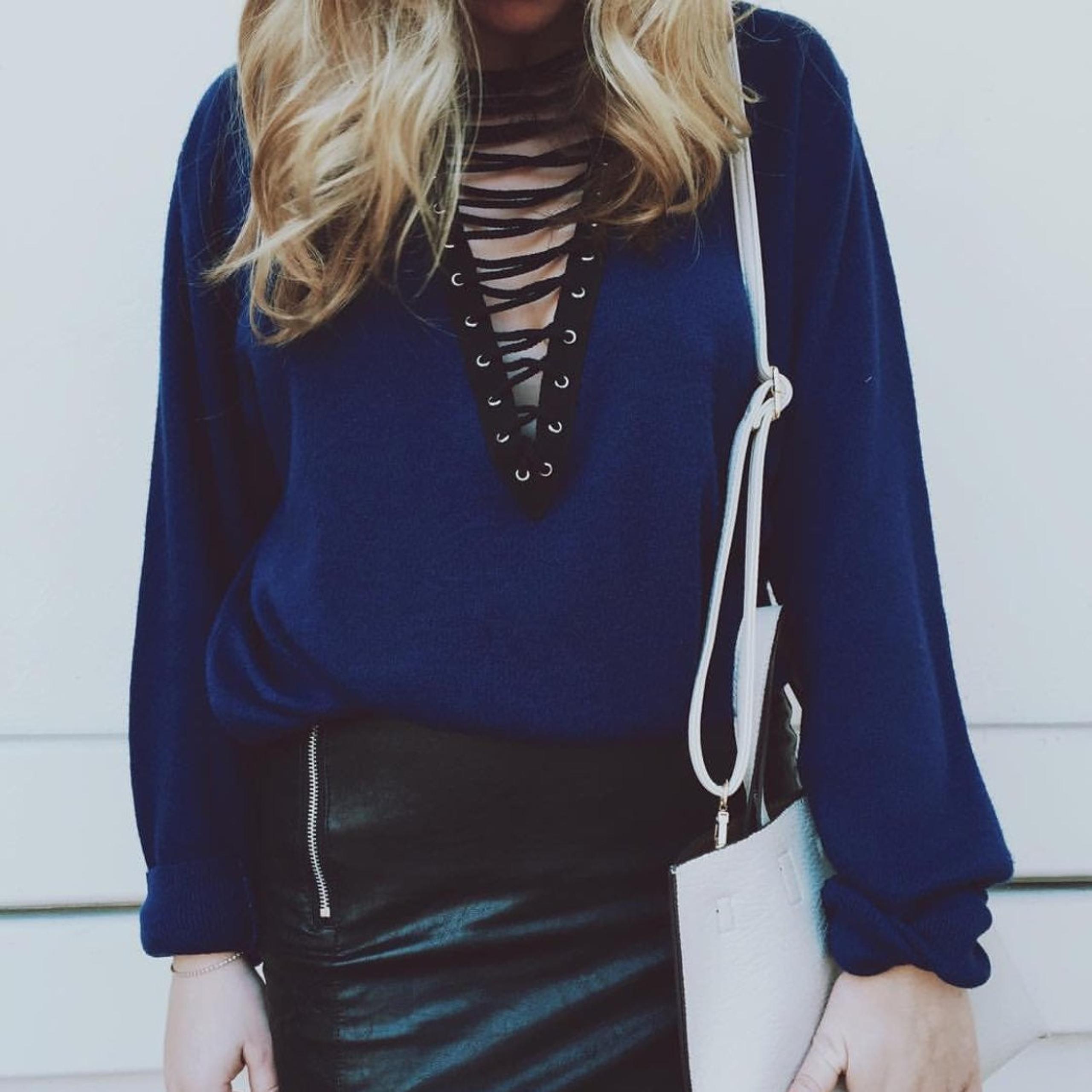 Lf vintage lace up sweater