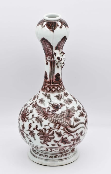 Red Underglaze White Porcelain Vase, China