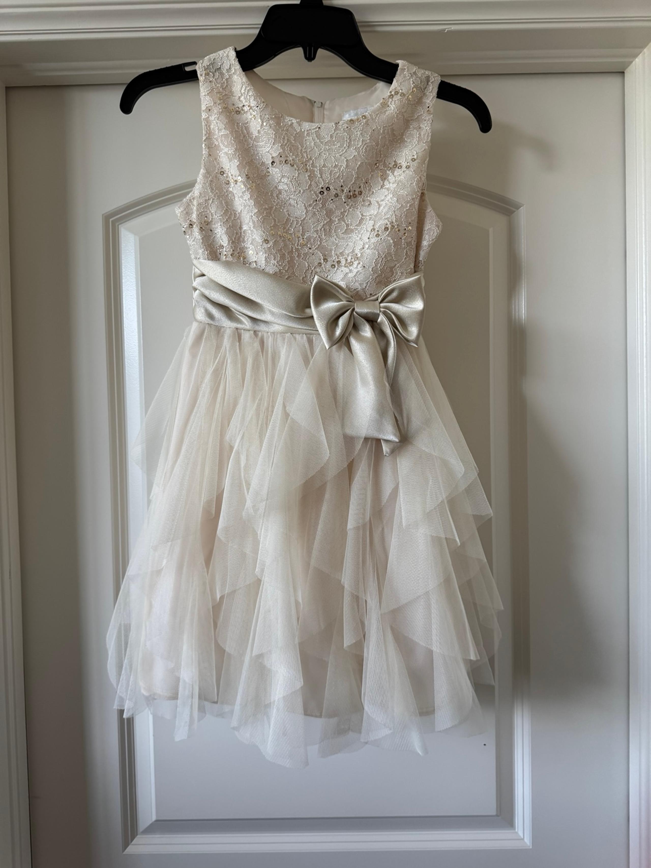 Rare Editions Ivory & Gold Girl's Dress-size 10