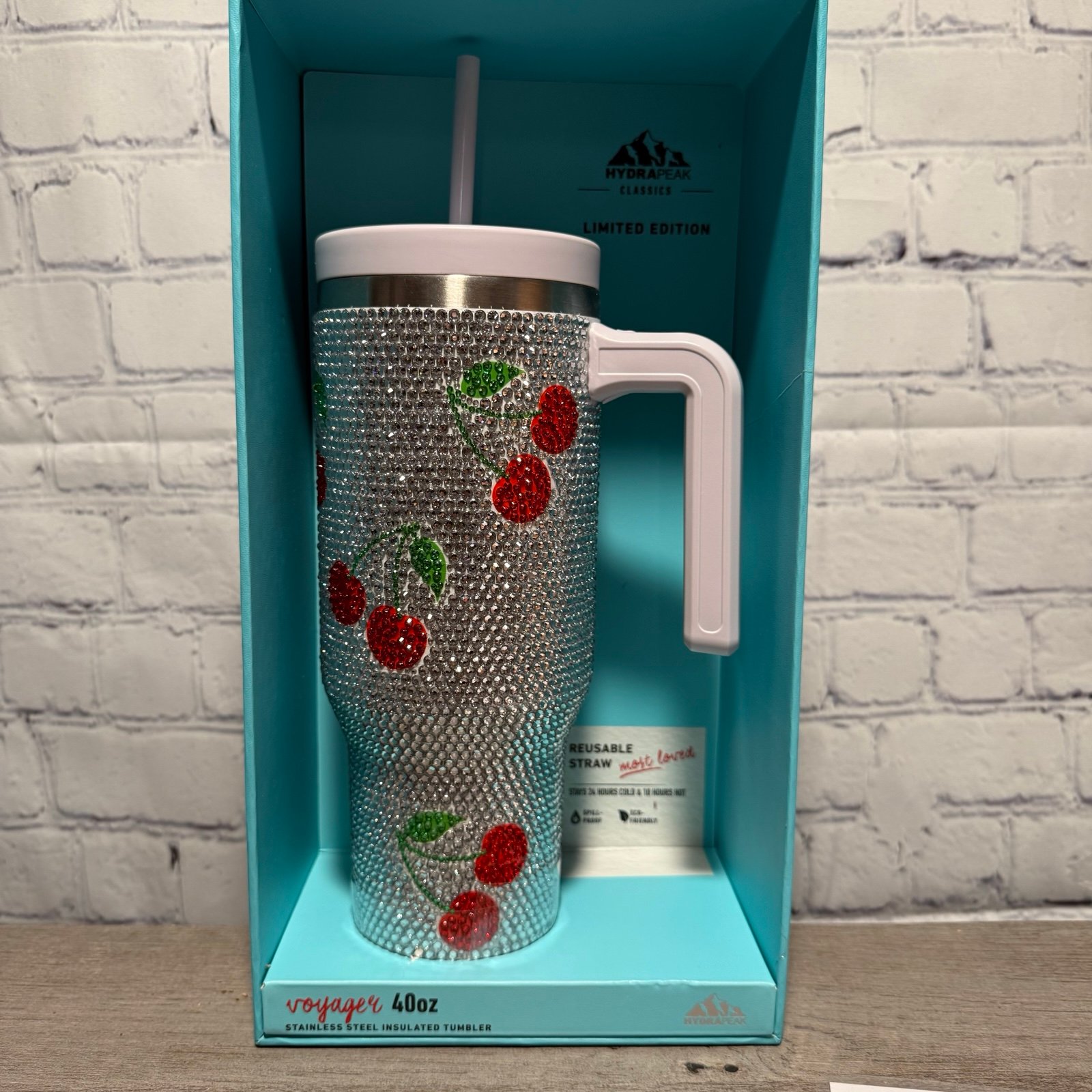 hydrapeak Rhinestone cherry tumbler