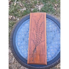Vintage Wood plaque wall hanging wheat motif